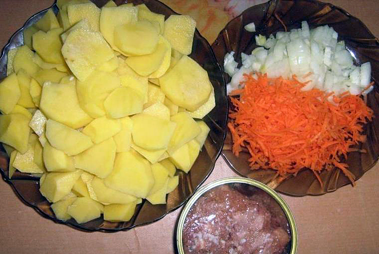 рецепты с домашней тушенкой из свинины картофель картошка режем